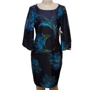 Julian Taylor Black and Teal Floral DressSize 10